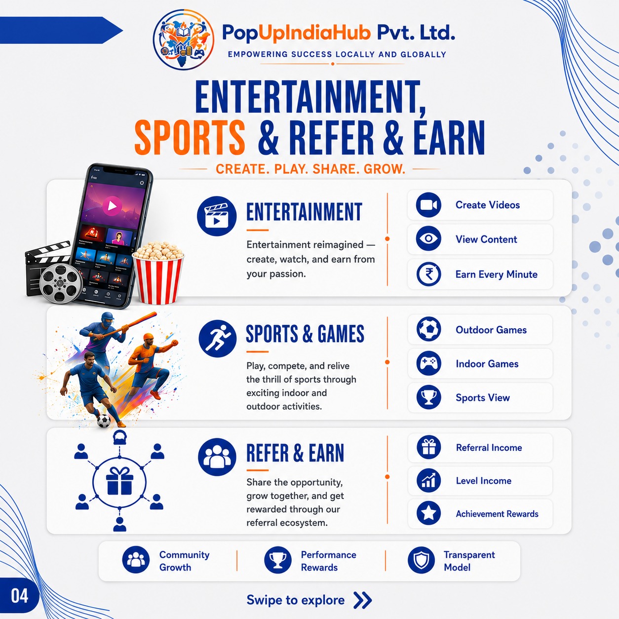 Entertainment, Sports & Refer & Earn